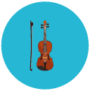 violin Flat Round Icon