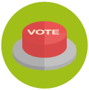 vote button Flat Round Icon