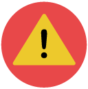 warning Flat Round Icon