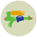 water gun Flat Round Icon