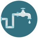 water tab Flat Round Icon