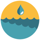 water drop ocean Flat Round Icon