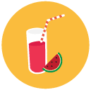 watermelon juice Flat Round Icon