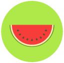 watermelon slice Flat Round Icon