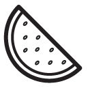 watermelon slice line Icon