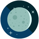 waxing crescent Flat Icon