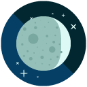 waxing crescent moon Flat Icon