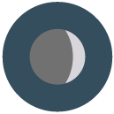 waxing crescent Flat Round Icon