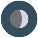 waxing crescent Flat Round Icon