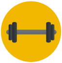 weight lifting Flat Round Icon