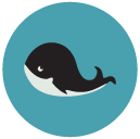 whale Flat Round Icon