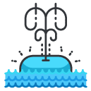whale sighting Filled Outline Icon