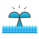 whale tail Filled Outline Icon