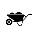 wheelbarrow glyph Icon