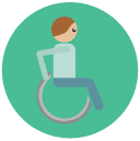wheelchair Flat Round Icon