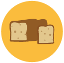 white bread Flat Round Icon
