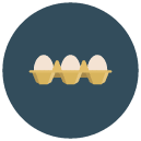 white eggs Flat Round Icon