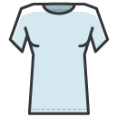 white fitted tshirt Filled Outline Icon