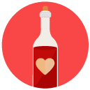 wine bottle Flat Round Icon