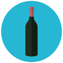 wine bottle Flat Round Icon