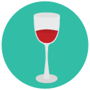 wine glass Flat Round Icon