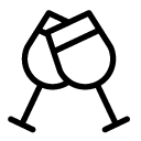 wine toast line Icon