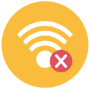 wireless connected disabled Flat Round Icon