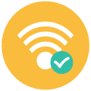 wireless connection connected Flat Round Icon