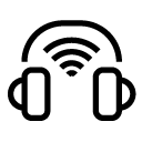 wireless headset line Icon