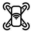 wireless square drone line Icon