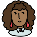 woman curly hair Doodle Icon