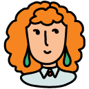 woman ginger curly hair Doodle Icon