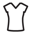 women t-shirt v-neck line Icon