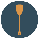 wooden spoon Flat Round Icon