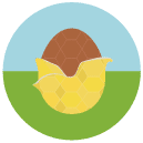 wrapped chocolate easter egg Flat Round Icon