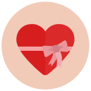 wrapped heart Flat Round Icon