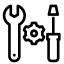 wrench and screwdriver line Icon