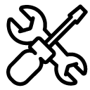 wrench and screwdriver line Icon