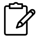 write pencil clipboard line Icon