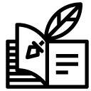 writing quill line Icon