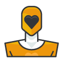 yellow power ranger Filled Outline Icon