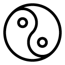 ying yang line Icon
