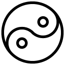 ying yang line Icon