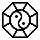 ying yang symbol line Icon