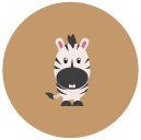 zebra Flat Round Icon
