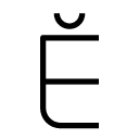Ĕ line Icon