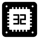 32 microchip glyph Icon