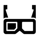 3d glasses glyph Icon