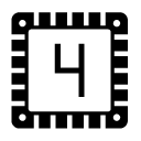 4 microchip glyph Icon