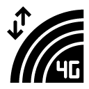 4G signal glyph Icon